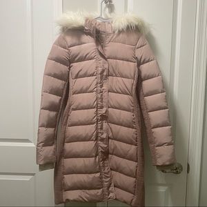 New Express mocha Rose Womens puffer coat small